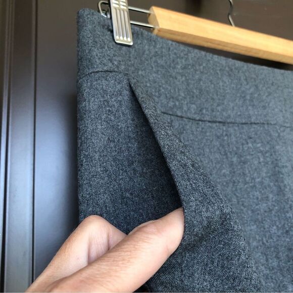 TALBOTS 6P VTG Gray Italian Wool A-Line Short Skirt Career Business Stretch 90s - Picture 6 of 11